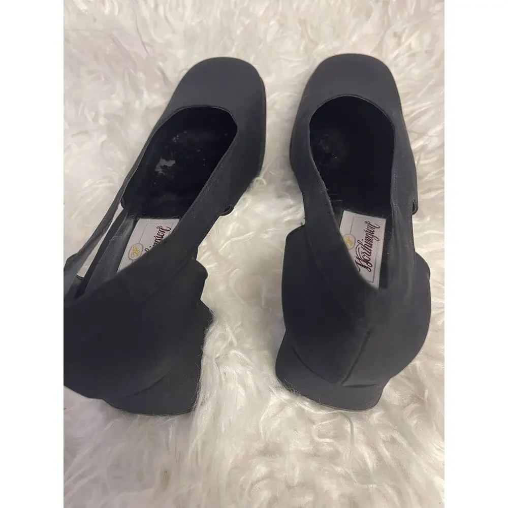 Worthington Black Slingback Block Heel Pumps Women’s 7M Leather Sole